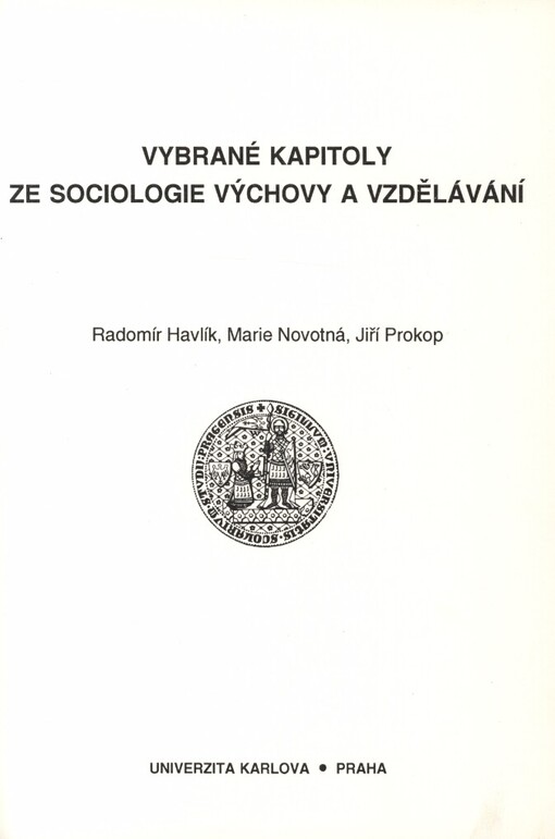 Vybrané kapitoly ze sociologie výchovy a vzdělávání