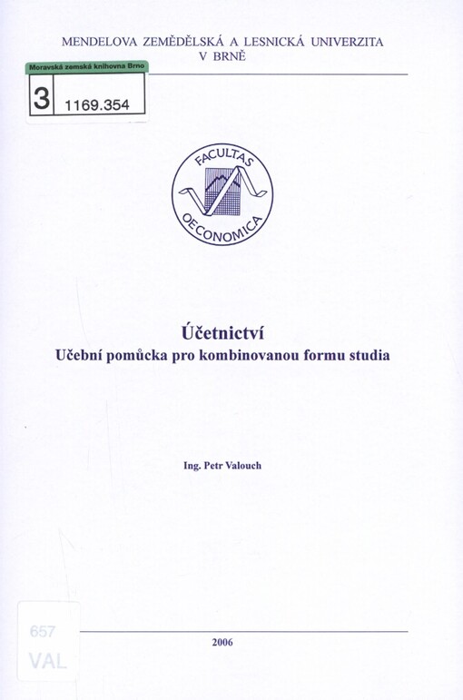 Účetnictví: učební pomůcka pro kombinovanou formu studia