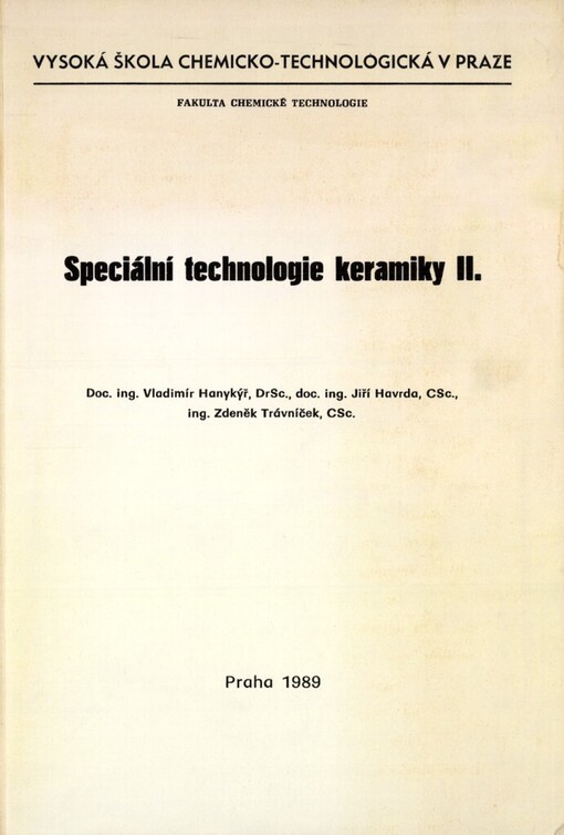 Speciální technologie keramiky