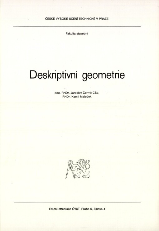 Deskriptivní geometrie :určeno pro stud. fak. stavební