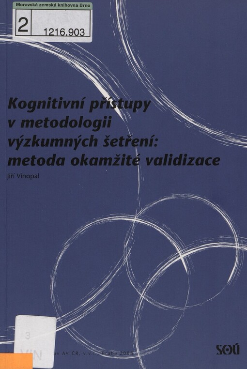 Kognitivní přístupy v metodologii výzkumných šetření - metoda okamžité validizace