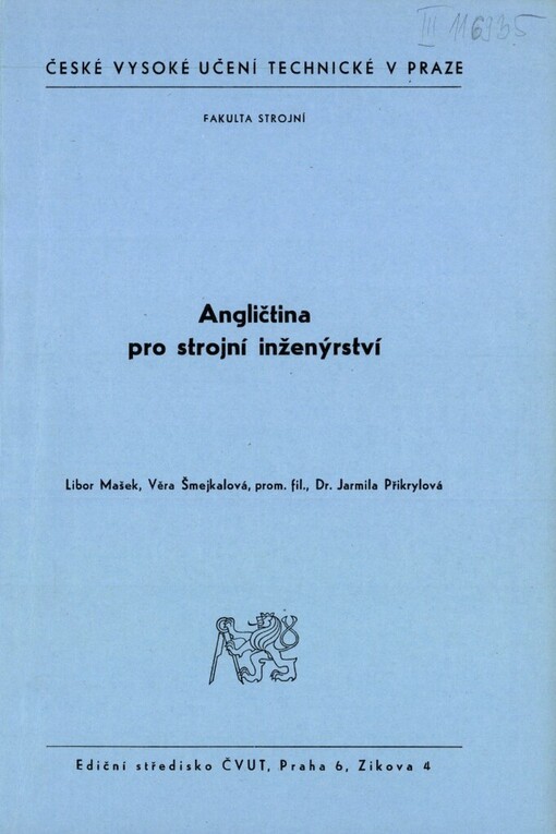 Angličtina pro strojní inženýrství: určeno pro stud. fak. strojní