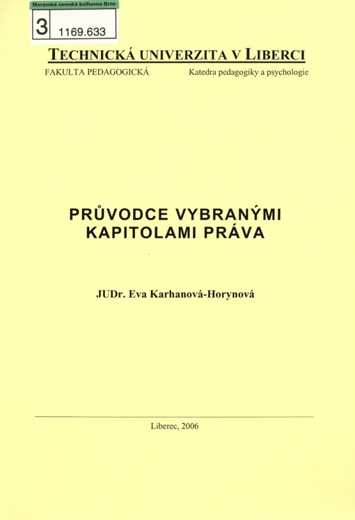 Průvodce vybranými kapitolami práva