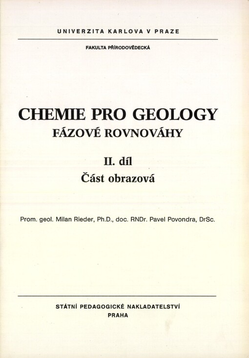 Chemie pro geology: fázové rovnováhy, 2. vyd.