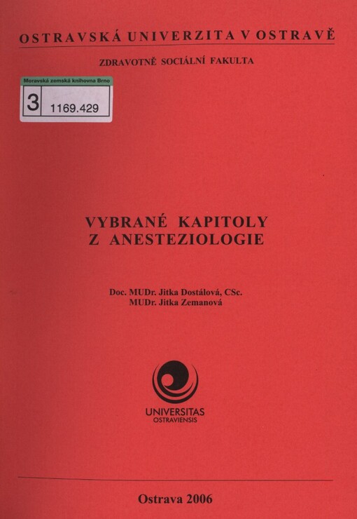 Vybrané kapitoly z anesteziologie