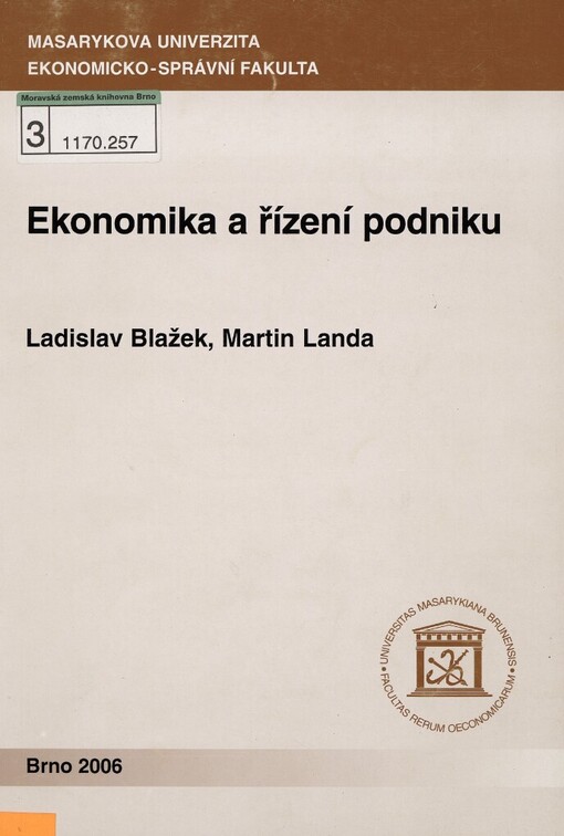 Ekonomika a řízení podniku