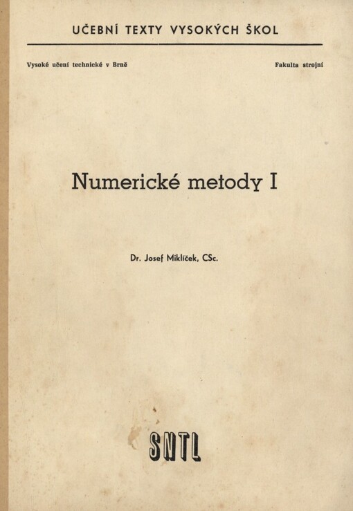 Numerické metody.1. [díl]