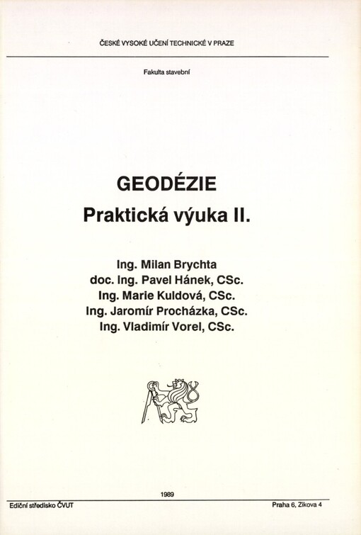 Geodézie :praktická výuka II