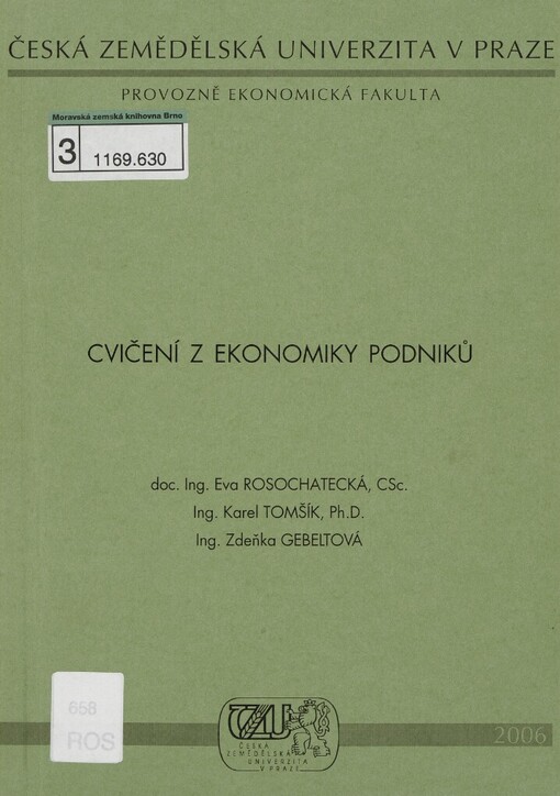 Cvičení z ekonomiky podniků