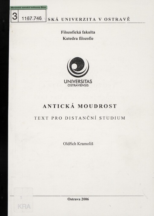 Antická moudrost :text pro distanční studium