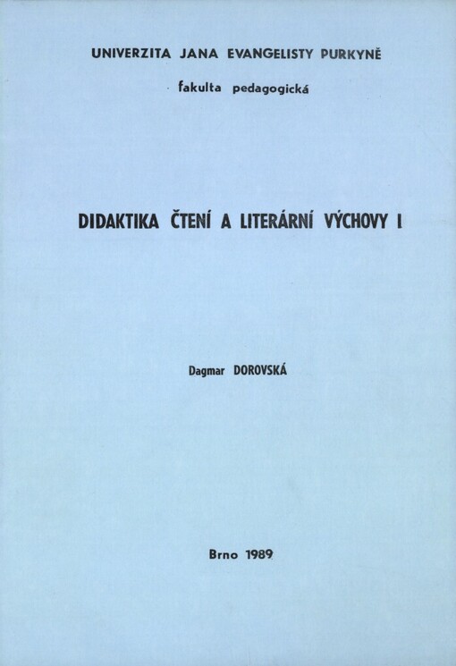 Didaktika čtení a literární výchovy I