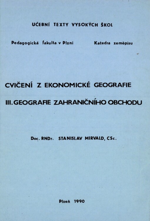 Cvičení z ekonomické geografie