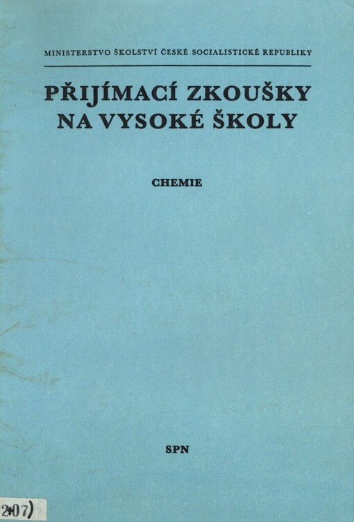 Přijímací zkoušky na vysoké školy: chemie
