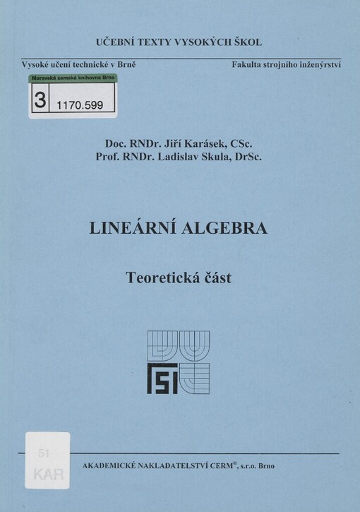 Lineární algebra: teoretická část