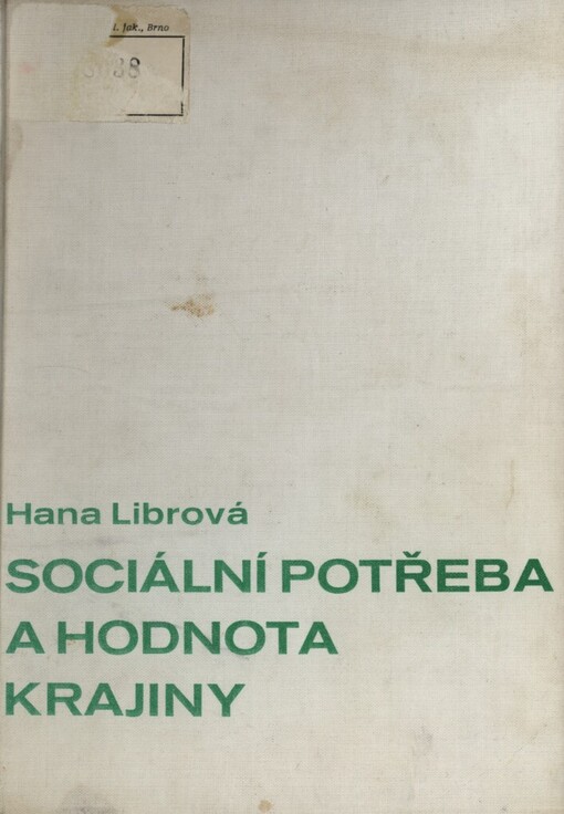 Sociální potřeba a hodnota krajiny