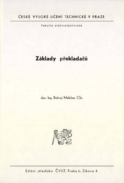 Základy překladačů: určeno pro stud. fak. elektrotechn