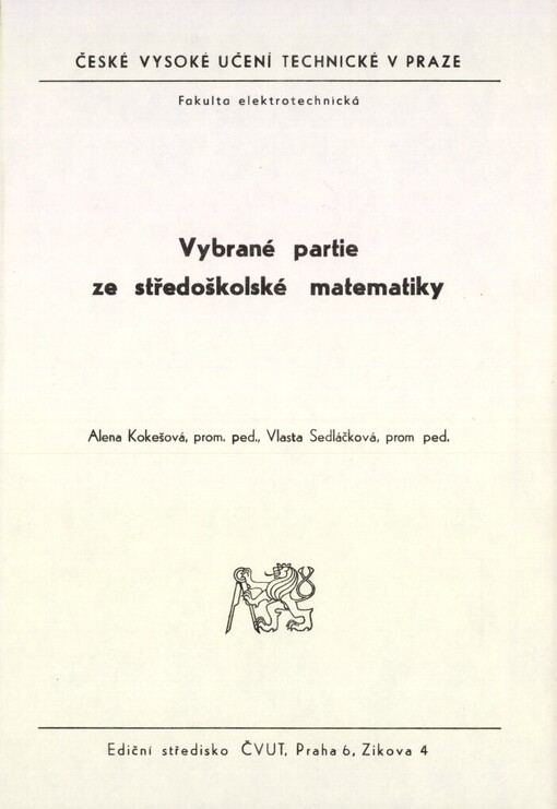 Vybrané partie ze středoškolské matematiky