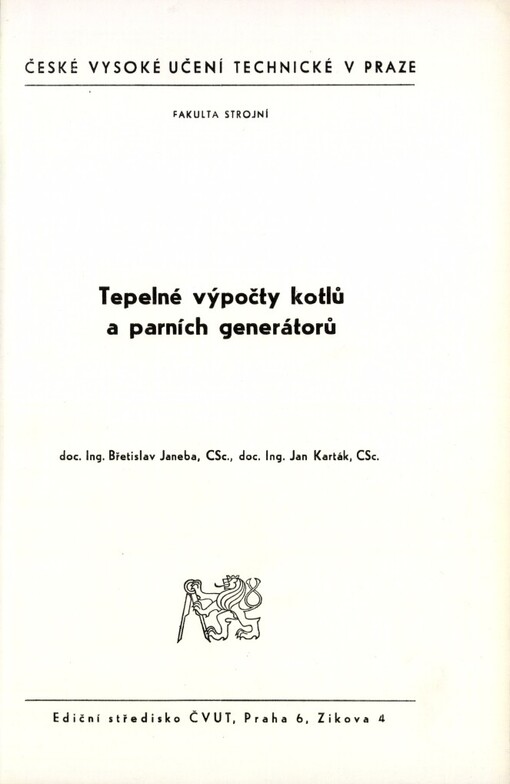 Tepelné výpočty kotlů a parních generátorů