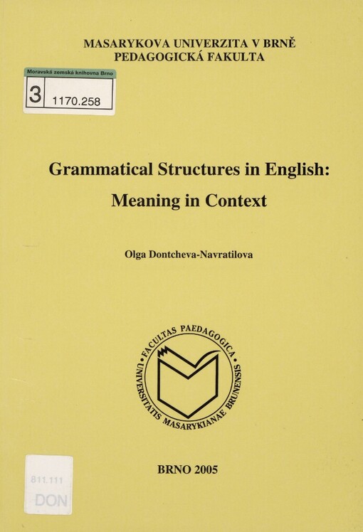 Grammatical structures in English: meaning in context