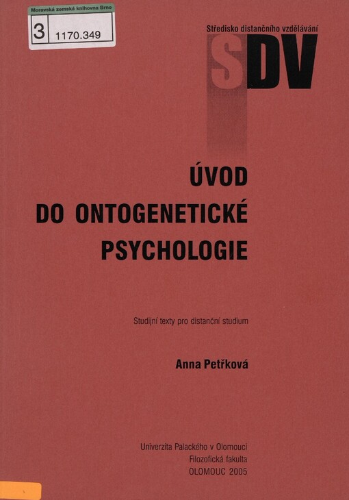 Úvod do ontogenetické psychologie