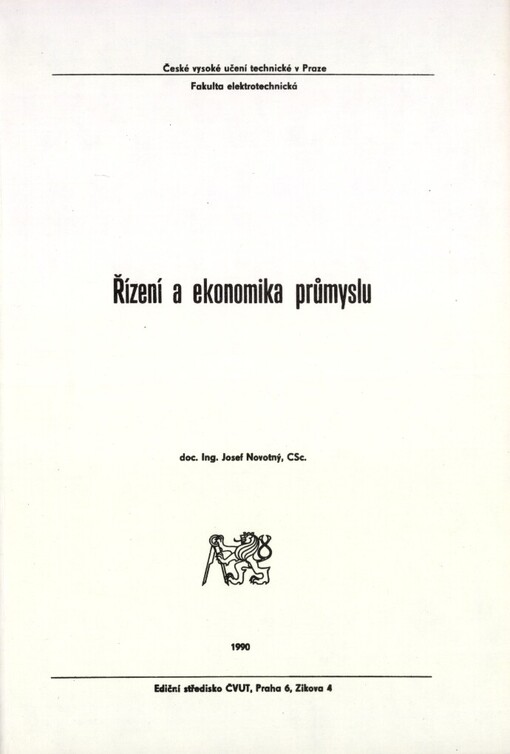 Řízení a ekonomika průmyslu