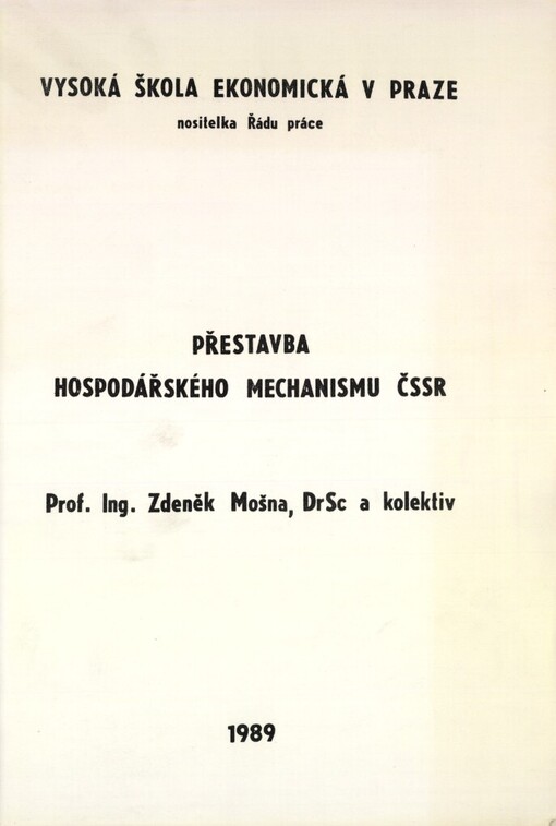 Přestavba hospodářského mechanismu ČSSR