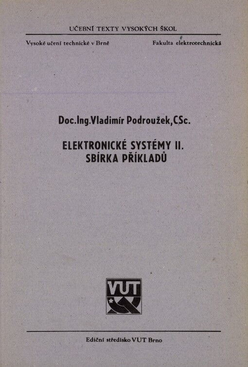 Elektronické systémy II :sbírka příkladů