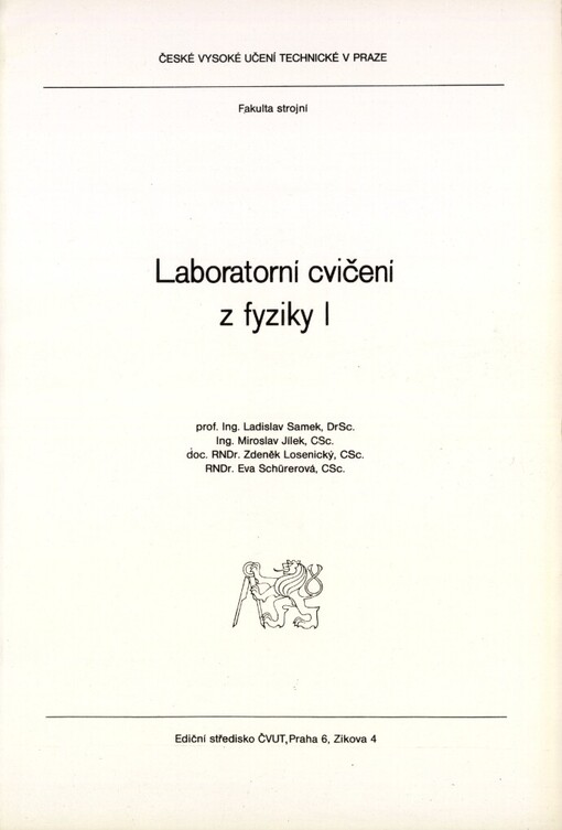 Laboratorní cvičení z fyziky I