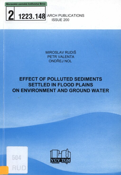 Effect of polluted sediments settled in flood plains on environment and ground water