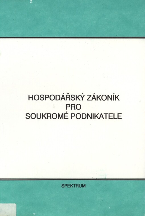 Hospodářský zákoník pro soukromé prodnikatele