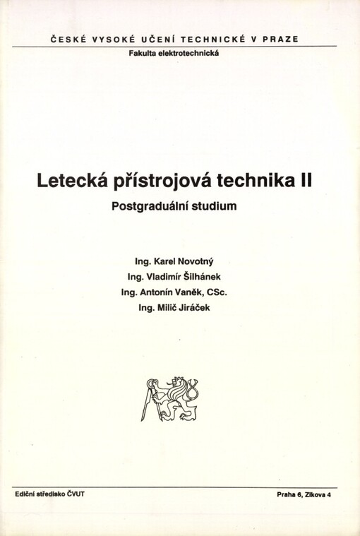 Letecká přístrojová technika II :Postgrad. studium pro stud. fak. elektrotechn.