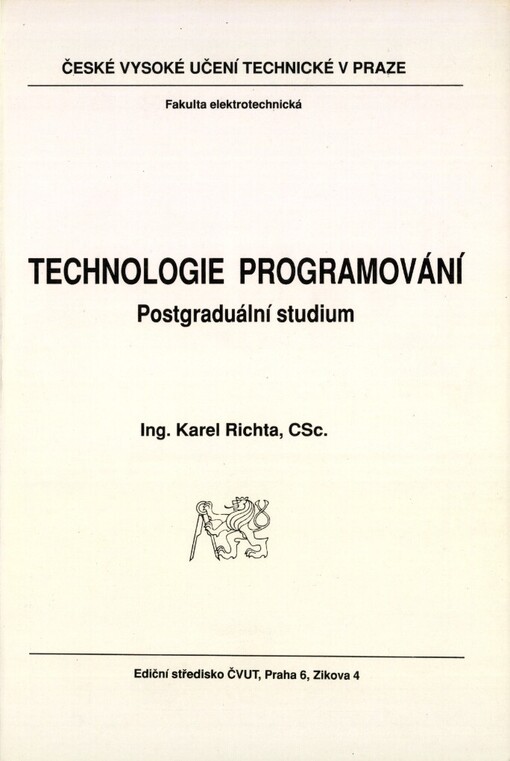 Technologie programování :postgraduální studium