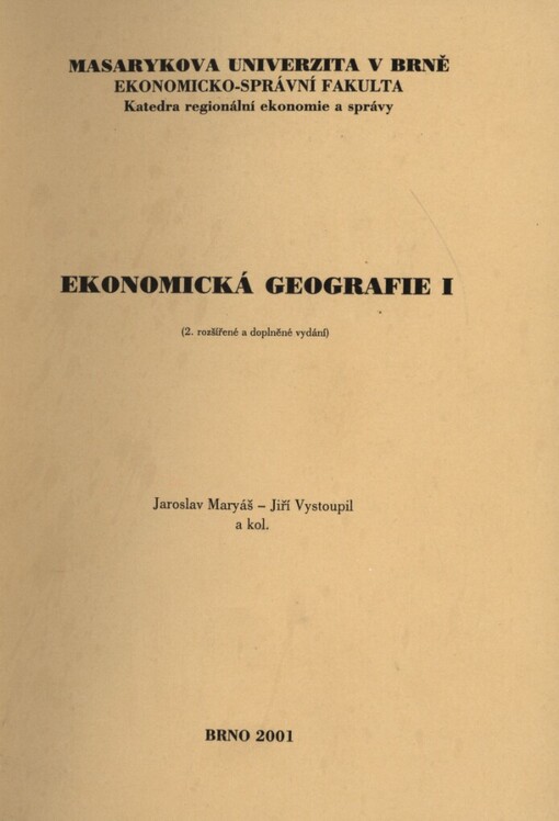 Ekonomická geografie I