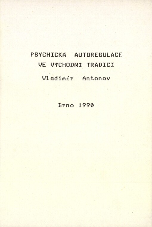 Psychická autoregulace ve východní tradici