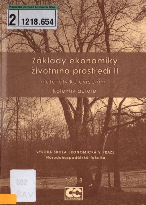 Základy ekonomiky životního prostředí II: materiály ke cvičením