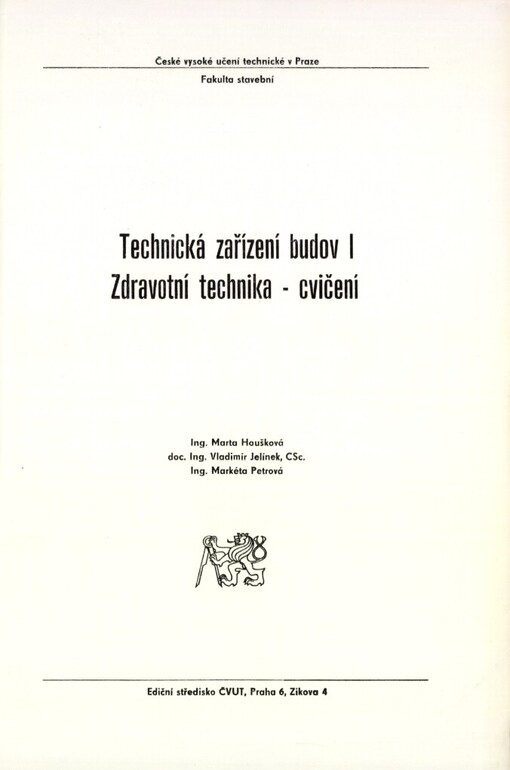 Technická zařízení budov: zdravotní technika : cvičení : určeno pro stud. fak. stavební