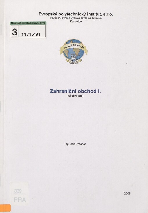 Zahraniční obchod I: [(učební text)]