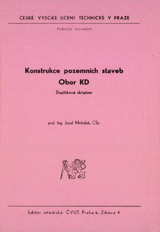 Konstrukce pozemních staveb: doplňkové skriptum pro stud. fak. stavební