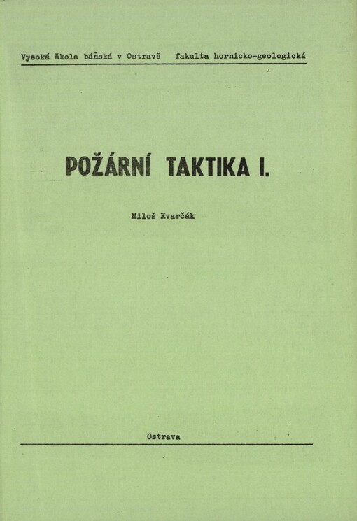 Požární taktika I