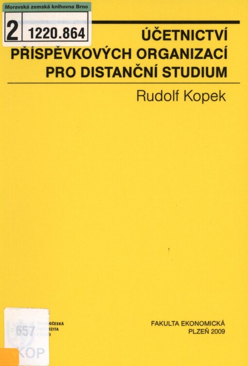 Účetnictví příspěvkových organizací pro distanční studium