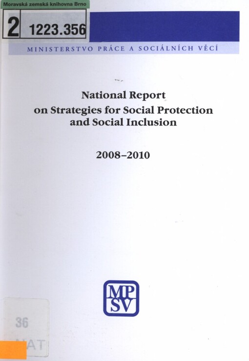 National report on strategies for social protection and social inclusion: 2008-2010 : Czech Republic
