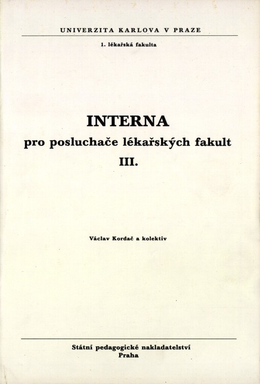Interna pro posluchače lékařských fakult