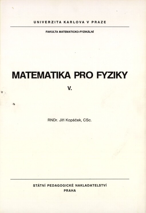 Matematika pro fyziky V.