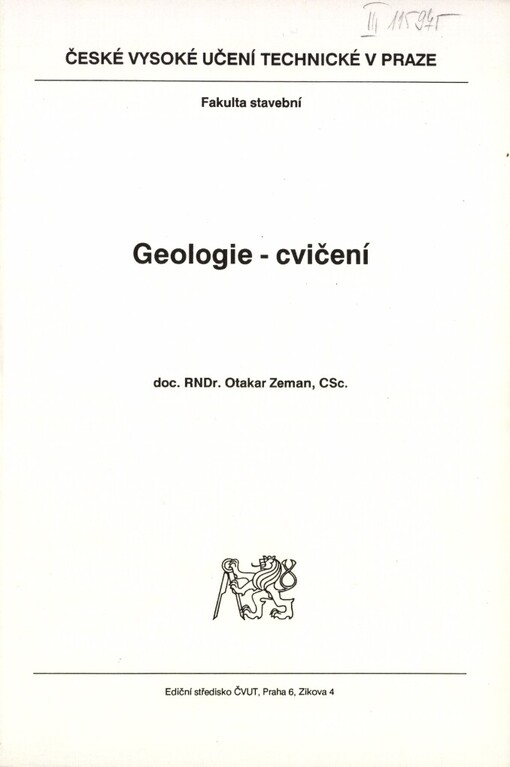 Geologie: cvičení : určeno pro stud. fak. stavební
