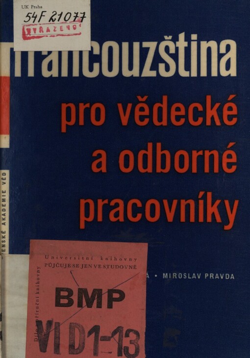Francouzština pro vědecké a odborné pracovníky : Zákl. kurs