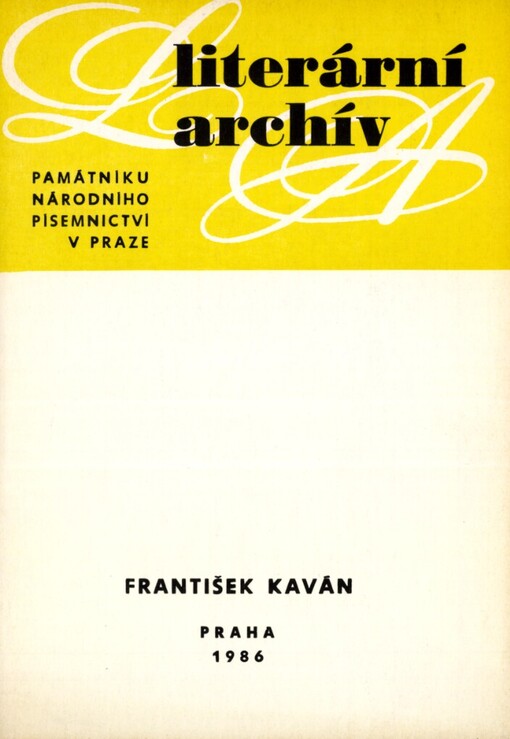 František Kaván :(1866-1941) : písemná pozůstalost