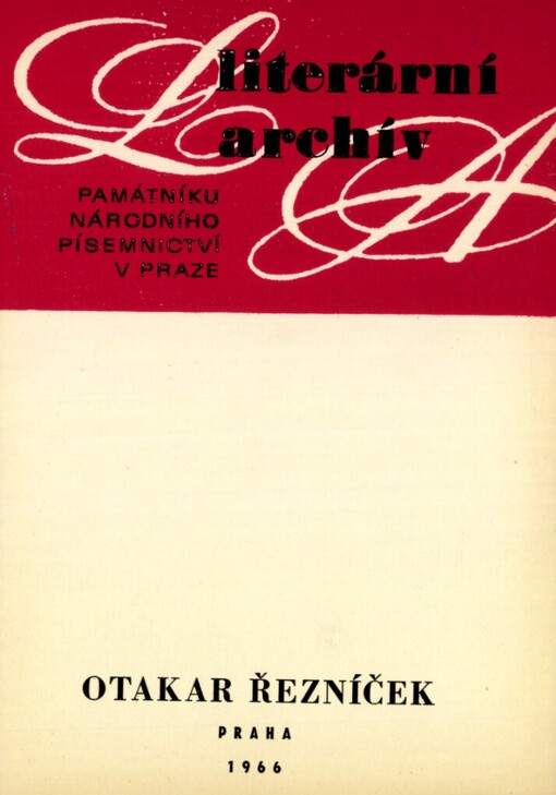Otakar Řezníček (1855 -1916) - literární pozůstalost