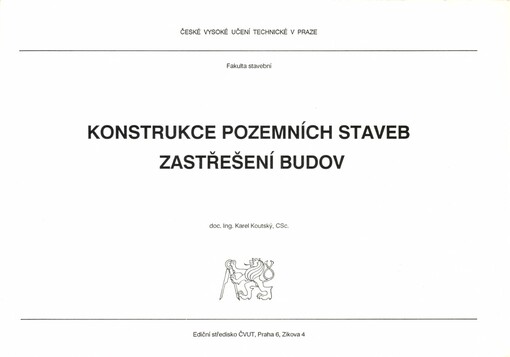 Konstrukce pozemních staveb: zastřešení budov : určeno pro stud. fak. stavební