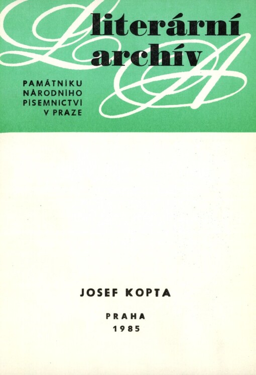 Josef Kopta :1894-1962 : literární pozůstalost