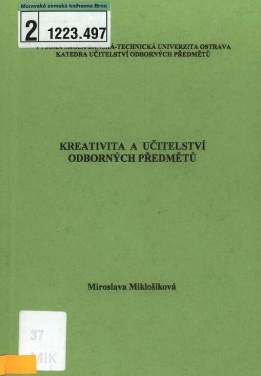 Kreativita a učitelství odborných předmětů